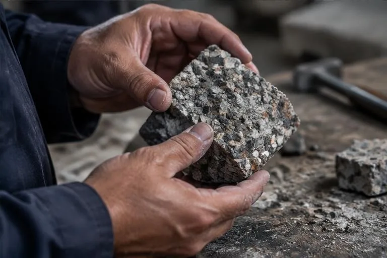 Representative image: hands examining a textured material sample