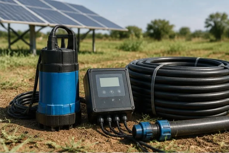 Representative image: solar irrigation pump and control equipment