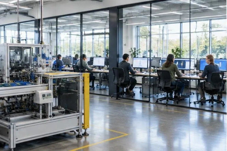 Representative image: an operations office alongside a production floor