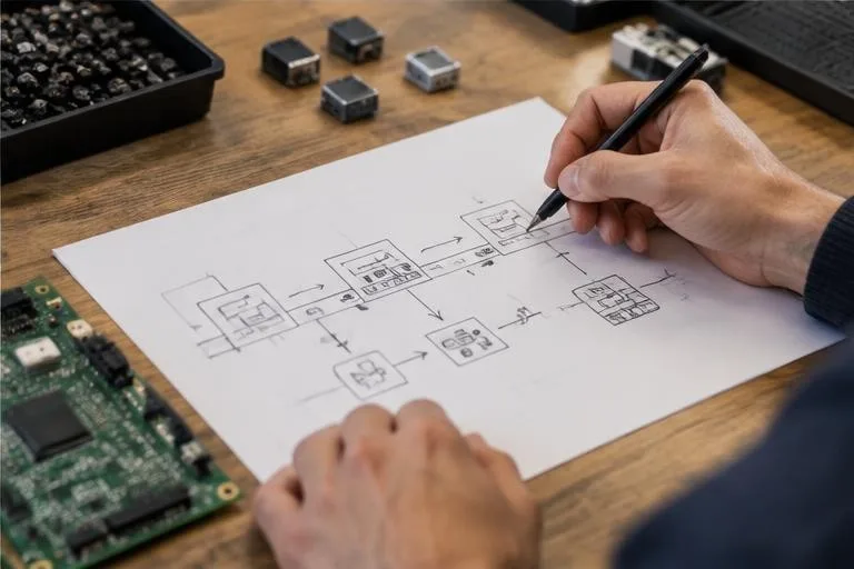 Representative image: hands sketching a production workflow
