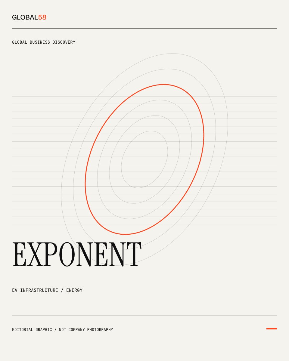 Exponent Energy typographic editorial graphic; not company photography